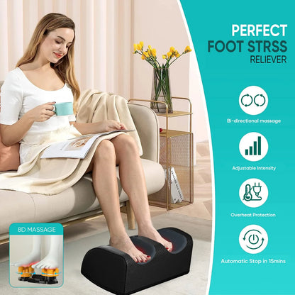 Foot Massager Machine with Heat, Deep Tissue Massager for Foot Massage and Calf Massage, Gifts for Mom & Dad
